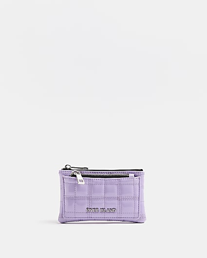 Purple patent quilted purse