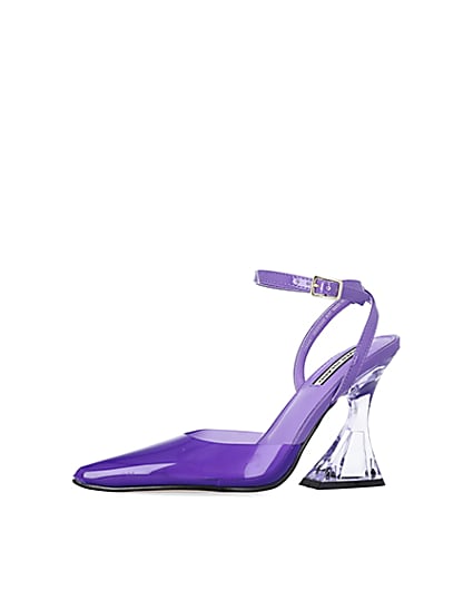 360 degree animation of product Purple perspex heeled shoes frame-2