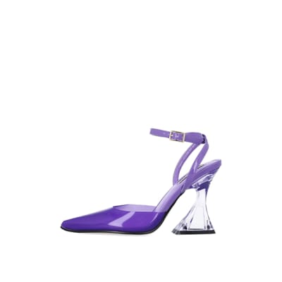 360 degree animation of product Purple perspex heeled shoes frame-3