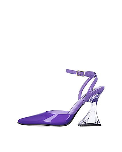 360 degree animation of product Purple perspex heeled shoes frame-3