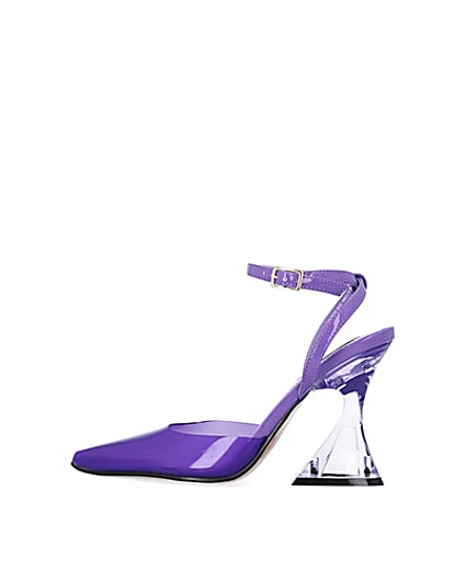 360 degree animation of product Purple perspex heeled shoes frame-4