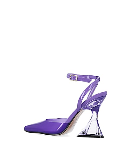 360 degree animation of product Purple perspex heeled shoes frame-5