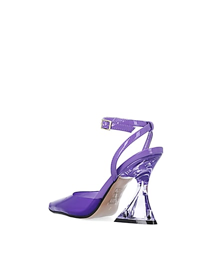 360 degree animation of product Purple perspex heeled shoes frame-6