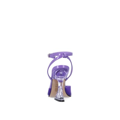 360 degree animation of product Purple perspex heeled shoes frame-9