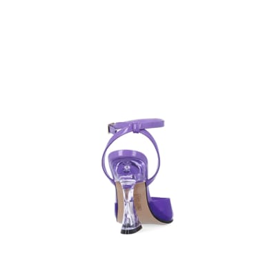 360 degree animation of product Purple perspex heeled shoes frame-10