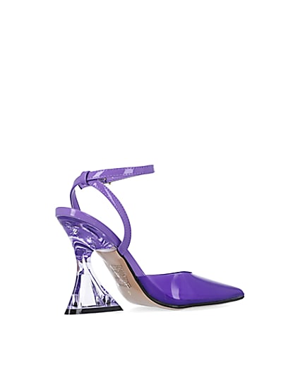 360 degree animation of product Purple perspex heeled shoes frame-13