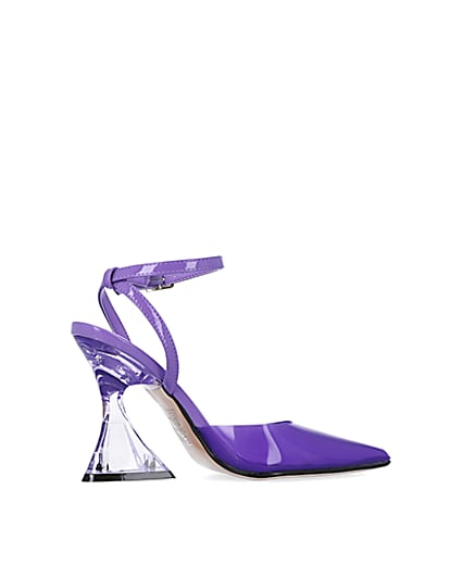 360 degree animation of product Purple perspex heeled shoes frame-14