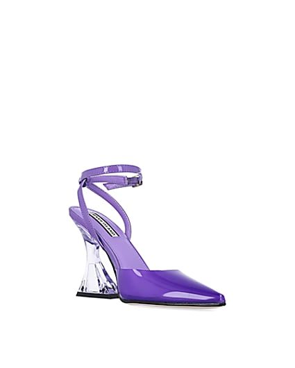 360 degree animation of product Purple perspex heeled shoes frame-18