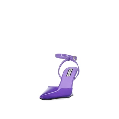 360 degree animation of product Purple perspex heeled shoes frame-23