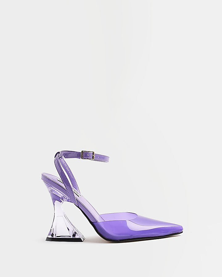 Purple perspex heeled shoes
