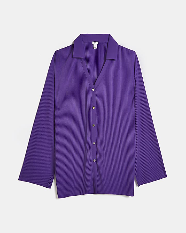 Purple plisse shirt