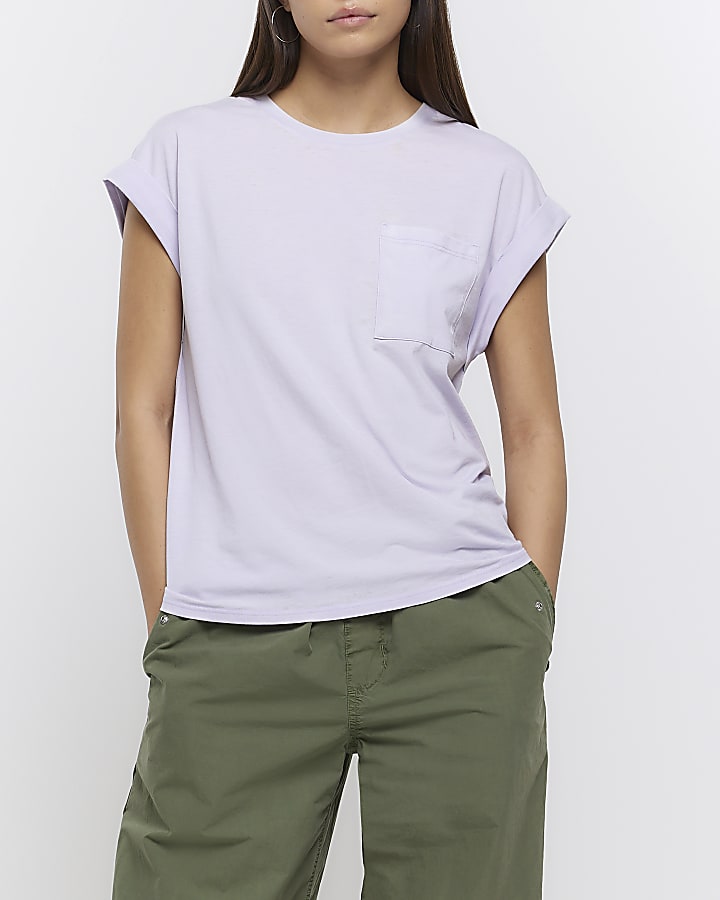 Purple pocket t-shirt