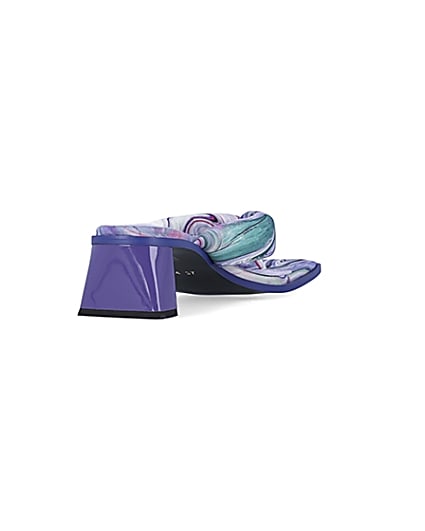 360 degree animation of product Purple printed padded heeled mules frame-11