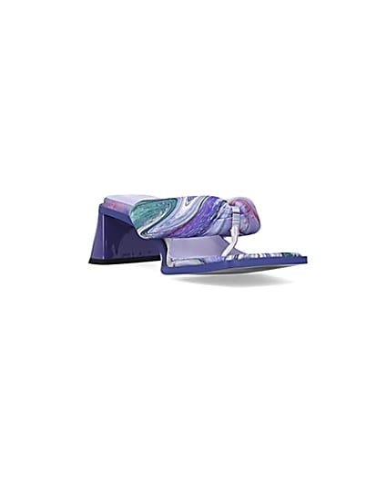 360 degree animation of product Purple printed padded heeled mules frame-19