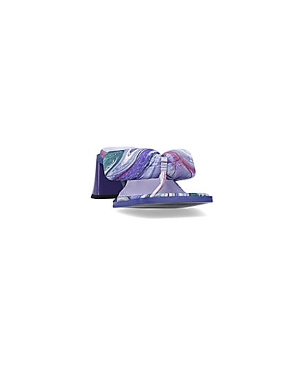 360 degree animation of product Purple printed padded heeled mules frame-20