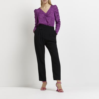 printed ruched top