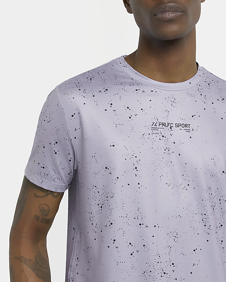 Purple Prolific sport slim fit print t-shirt