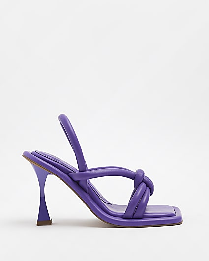 Purple PU heeled sandals