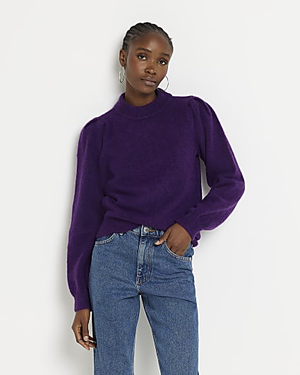 Purple puff sleeve jumper