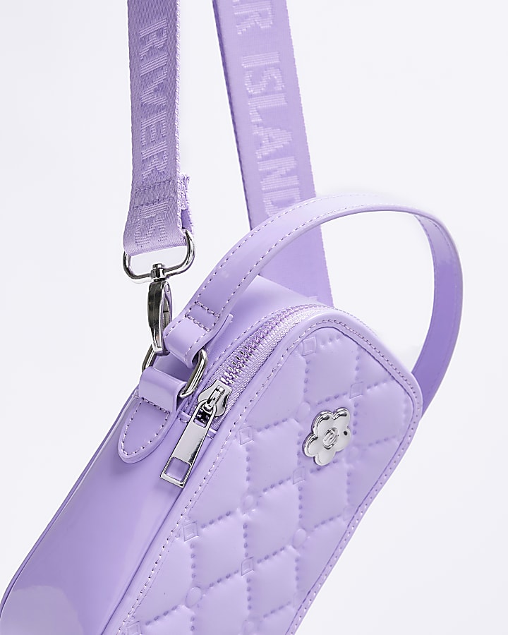 Purple quilted cross body festival bag