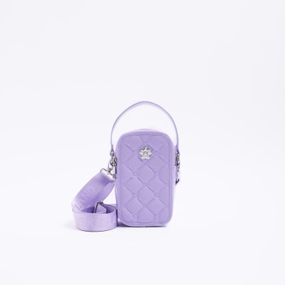 Purple quilted cross body festival bag
