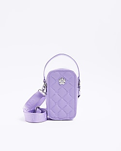 Purple quilted cross body festival bag