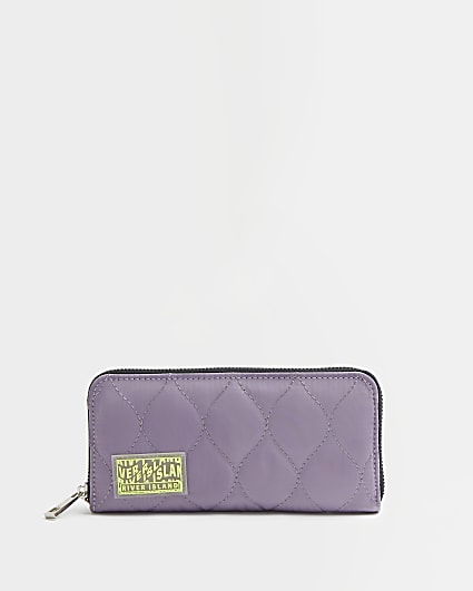 Purple quilted purse