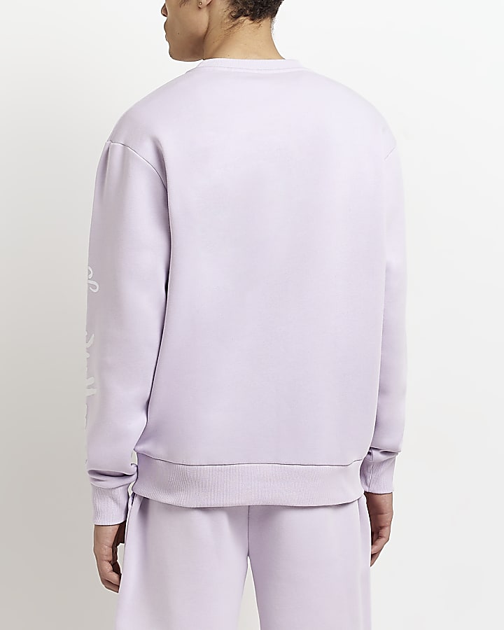Purple Regular fit Graphic sweatshirt
