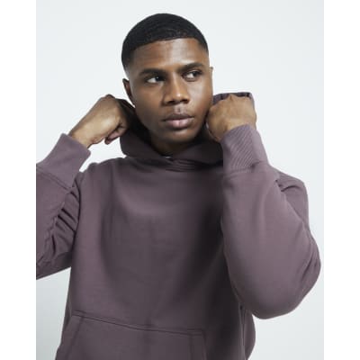 Purple regular fit plain hoodie River Island