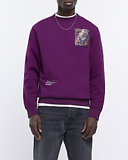 Purple regular fit Renaissance sweatshirt