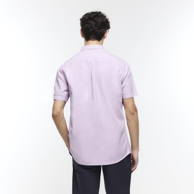 Purple Regular fit short sleeve lyocell Shirt