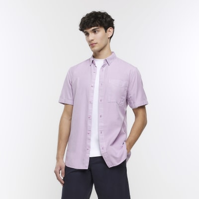 purple & white shirt