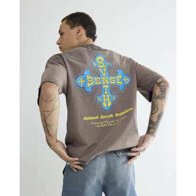 Purple Regular Fit Svnth Sense Washed T-Shirt