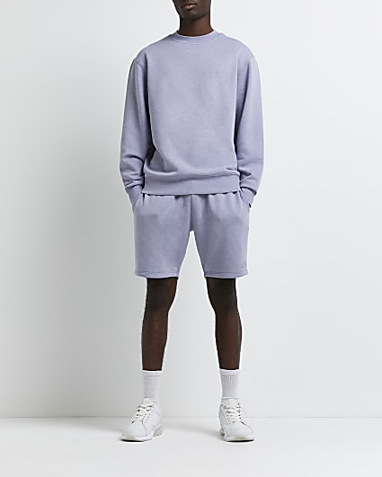Purple RI branded slim fit jersey shorts