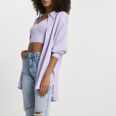 Purple RI jacquard monogram shirt