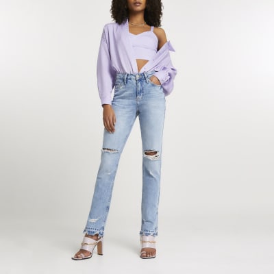 Purple RI monogram bralet top