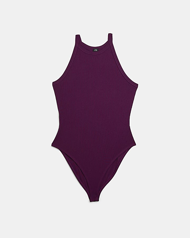 Purple rib bodysuit