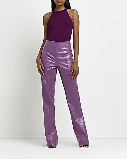 Purple rib bodysuit