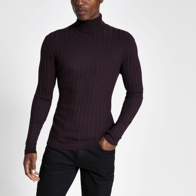 purple roll neck