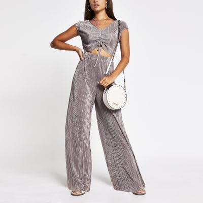 purple and silver jumpsuit