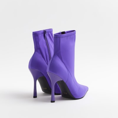 ladies purple ankle boots