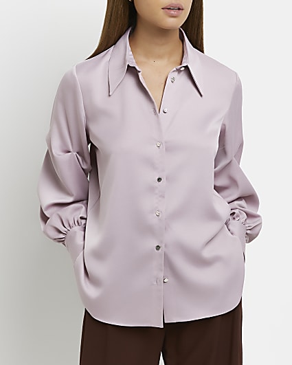 Purple satin shirt