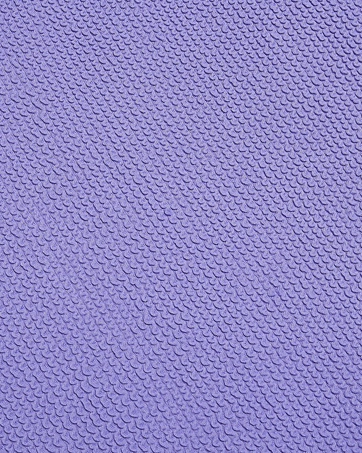 Purple scoop neck textured swimsuit