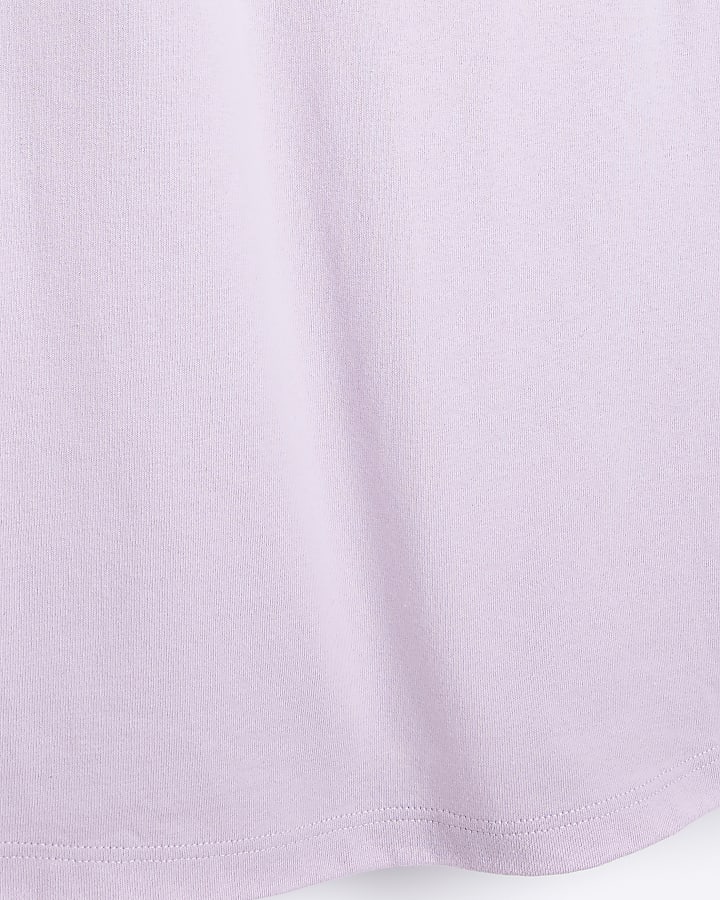 Purple shoulder pad t-shirt mini dress