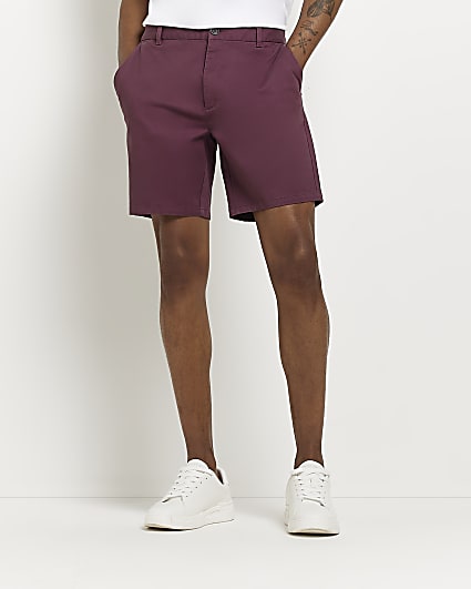 Purple Skinny fit Chino Shorts