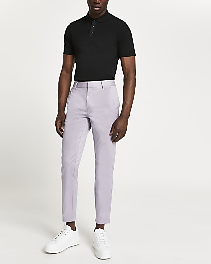 Purple skinny fit chino trousers