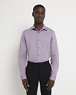 Purple Slim fit long sleeve shirt