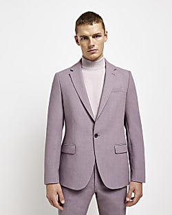Purple slim fit suit jacket