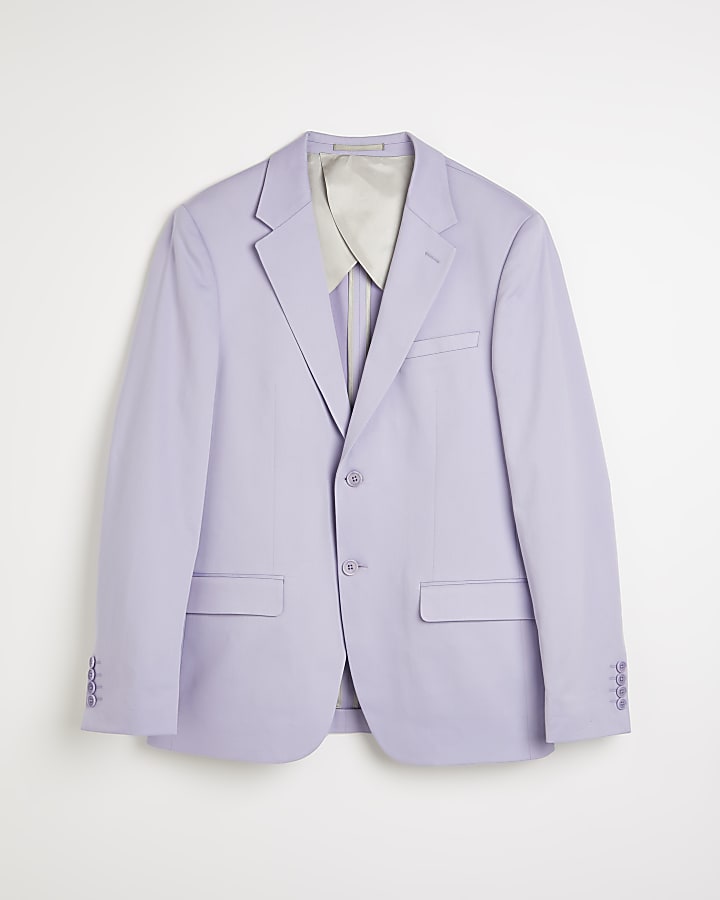 Purple Slim fit suit jacket