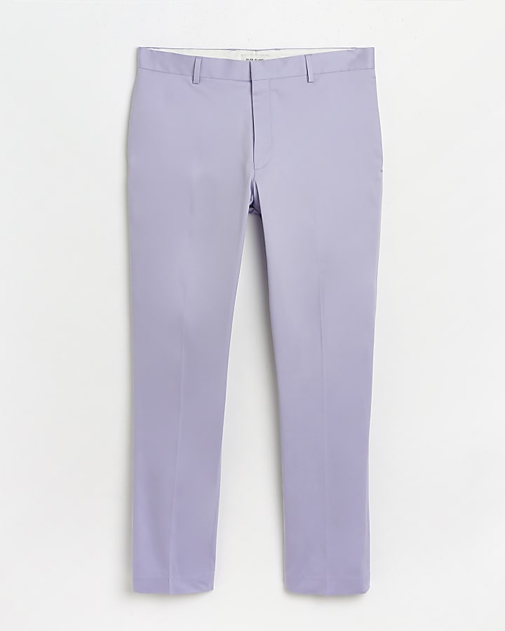 Purple Slim fit Suit Trousers